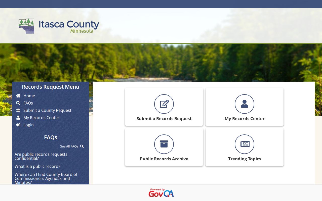 Itasca County 24-hour release record request portal