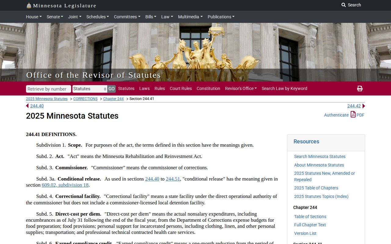 Minnesota earned incentive rules affecting an Itasca County release date